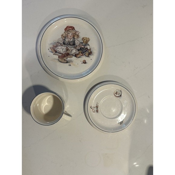 Pfalzkeramik Tea Dessert Set "Nostalgie" Doll Toys Handpainted Speckled Ceramic - Picture 5 of 15